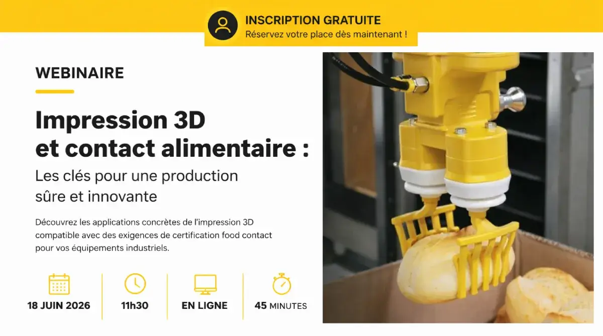 Impression 3D Webinaire SUNI-PFT Impression 3D et contact alimentaire
